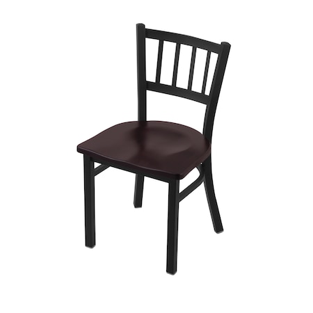 Holland Bar Stool Co 610 Contessa 18" Chair with Black Wrinkle Finish and Dark Cherry Maple Seat 61018BWDCMpl